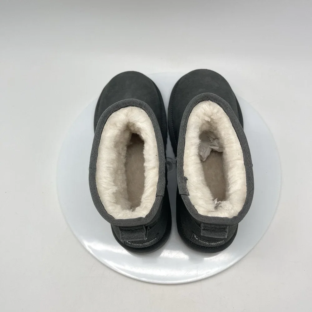 Koolaburra by UGG Mini‎ II Boots Womens 5 Gray Suede Short Fur Lined Shoes